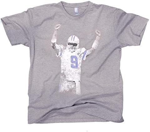 Dallas Cowboys Tony Romo T-Shirt, American Apparel Vintage Style Sports Fan Clothing Shirt, Men's Fitted Athletic T-Shirt by Vault Vintage - Grey, X-Large