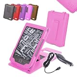 DURAGADGET Leder-Schutzh�lle mit integriertem Stand (+ KFZ Ladekabel) f�r den Amazon Kindle eReader 4 "Neueste Generation 2011", ROSAvon "DURAGADGET"