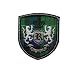 Wappen 5,5 cm * 6,3 cm B�GELBILD AUFN�HER APPLIKATION Orden Emblem Ritterorden Schulorden Ritter Ritter Polo Poloshirt englisch gr�n blau schwarz silber