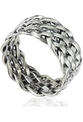 925 Sterling Silver 11 mm Wide Braided Woven Celtic Knot Band Thumb Ring - Nickle Free