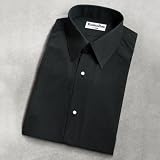 Black Non Pleat Microfiber Laydown Collar
