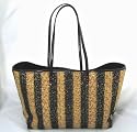 Fendi Handbags (Black/Gold) Striped Sequined Tote Bag 8BH126