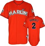 Hanley Ramirez Jersey: Miami Marlins #2 Alternate Firebrick Authentic Cool Base&Atilde;&cent;"&Acirc;&cent; Jersey with Marlins Park Inaugural Season Patch