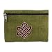 Earth Divas HPW025-EMB-L-OL3 Olive Hemp Blue Symbol Zipper Closure Large Square Coin Purse