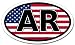 Arkansas AR and US Flag Car Bumper Sticker Decal Oval