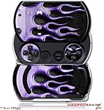 PSPgo Skin and Screen Protector Kit - Metal Fire Flames Purple fits Sony PS ....