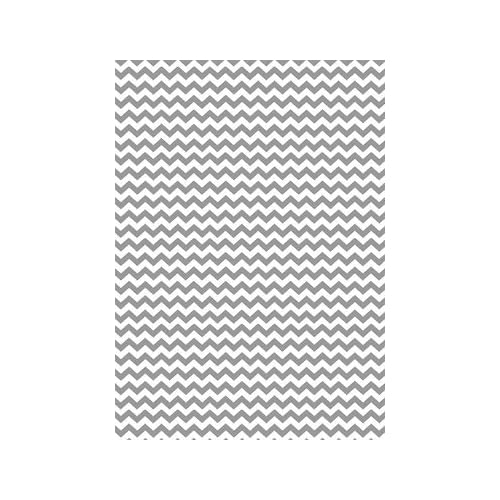 4x6 Gray and White Chevron Rug Handmade Rugs