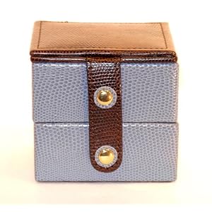 Jewelry Box Tuscan Designs Blue Leather Travel Case