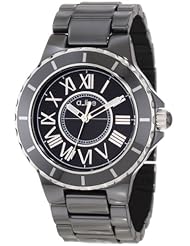 a_line Womens 20040-BKBSR Marina Black Textured Dial Ceramic Watch