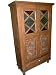 18c Antique India Furniture Hand Carved Cabinet Armiroe Teak Etched Glass 64x36x14