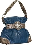 Cinched ''Fleur de Lis'' Tote - Blue