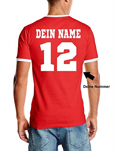 EM 2016 England Fußball T-SHIRT TRIKOT mit Deinem NAMEN + NUMMER ! HERI Ringer rot Gr.S