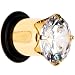 0 Gauge Cz Gold Electro Titanium Tunnel Plug
