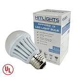 HitLights Afford 8W Cool White LED Bulbs, 770 Lumen, Replacement for 60 Watt, UL Listed