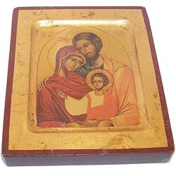 Holy Family Icon with sheets of Gold (Lithography) ( 4x5 inches )