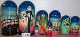 Russian Nesting Nightmare Before Christmas Doll. 5 Pieces / 7 in Tall #7.140