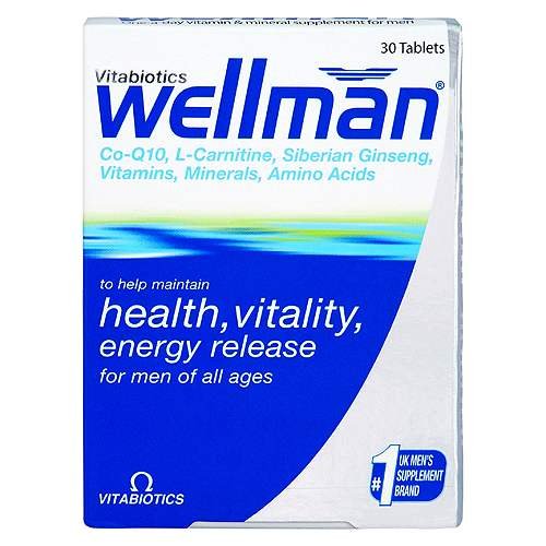 Vitabiotics Wellman Advanced Vitamin & Mineral Supplement 30 Tablets
