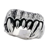 Surgical Steel 13/16 in. (20mm) Gothic Fang Ring, sizes 9 to 15
