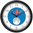 Hey Diddle Diddle - The Cow Jumped Over the Moon No.3 - from Mother Goose by Artist: Sylvia Long Wall Clock by WatchBuddy Timepieces (Black Frame)