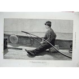 1876 Boy Helm Fishing Boat Sea Rod Macallum Fine Art thumbnail