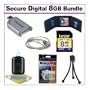 Secure Digital 8GB Memory Card with Card Reader and Accessory Kit for Canon Powershot G10, G11, SD1200IS, SD780IS, SD960IS, SD980IS, S90IS, SX120IS, SX20IS, A1100IS, Nikon Coolpix S70, S220, S230, S570, S630, S640, L20, L100, P90, and others