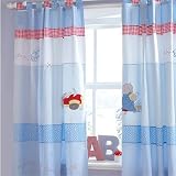 Humphrey's Corner Little Red Car Tab Top Curtains, 132 x 163 Cm