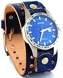 Nemesis #LVT027L Men's Premium Wide Leather Cuff Band 100M Sports Watch