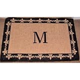 IMAGE OF Imperial Fleur De Lis Border Monogram Golden Novelty Doormat Size: 30