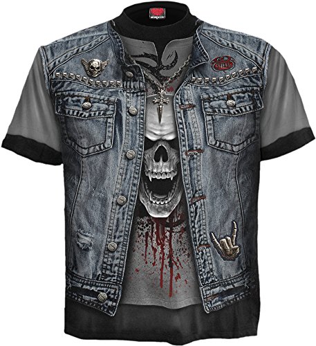 Spiral - Mens - THRASH METAL - Allover T-Shirt Black