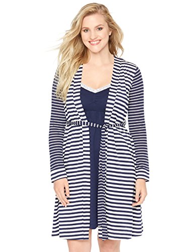 Motherhood Bump In The Night(tm) Empire Waist Nursing Nightgown And Robe