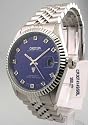 MENS CROTON STEEL DIAMOND DATE WATCH CR307414SSBL