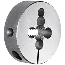 Union Butterfield 2010(UNC) Carbon Steel Round Threading Die, Uncoated (Bright) Finish, 2" OD, 1/2"-13 Thread Size