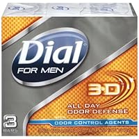 Dial 3D Odor Defense Soap Bar for Men, 3 Count