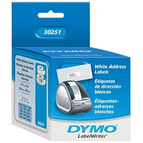 DYMO LabelWriter Address Labels, White, 1-1 8 x 3-1 2, 2 Rolls Box, 130 Labels Roll, , 260 Labels per box (30251) by