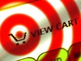 Internet Shopping Cart Symbol on Top of a Target Premium Photographic Poster Print, 40x30