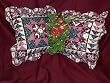 Blue and burgandy Dogwood Floral (set 2) 16" zippered Throw Pillow Set