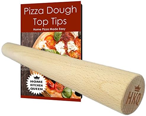 14-inch by 1.5-inch All Purpose Wooden French Rolling Pin, Beech Wood Rolling Dowel, Complimentary Ebook Pizza Dough Top Tips