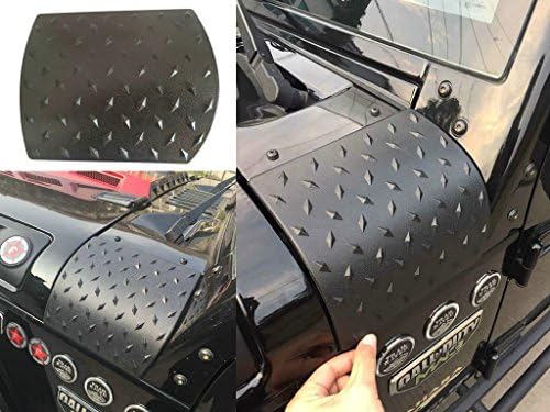 Moalupar 2pcs Upgrade Version Diamond Black Cowl Body Armor for Jeep Wrangler Rubicon Sahara Jk &amp; Unlimited 2007-2016
