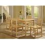 5 PC NATURAL SOLID PINE WOOD DINING ROOM  KITCHEN TABLE & 4 CHAIRS D3110N