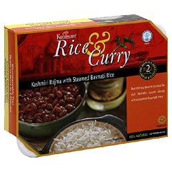 Kohinoor Rice & Curry Microwaveable Trays, Kashmiri Rajma with Steamed Basmati Rice, 12.3-Ounce Trays (Pack of 6)