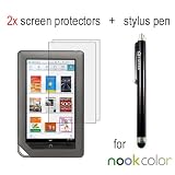2x caseen GLARESHATTER Anti-Glare Screen Protector for Nook Color + caseen Stylus Pen (Black)