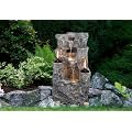 Gartenbrunnen Felsen mit 2 �llampen Polyresin Poly-Natur