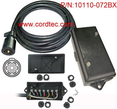 Cordtec 7 Way 6FT Trailer Cord with 7-Pole Junction Box P/N:10110-072BX