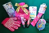 Girly-Glam DORA Gift Set (S12) With WATERMELON & BUBBLEGUM Lip Gloss, Pink HEART MITTENS, DORA Head band,4 Scunci Hair Barretts, Hairband Ornament, DORA CHARM BRACELET in a Pink Mesh carry bag. GREAT STOCKING STUFFER!!