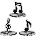 Musical Notes Mini-Honeycomb 5in Decoration 3ct