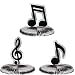 Musical Notes Mini-Honeycomb 5in Decoration 3ct