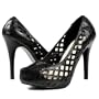 Chelsie07 Cutout Platform High Heel Pumps BLACK