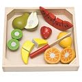 FR�CHTE OBST zum SCHNEIDEN f. K�CHE KAUFLADEN KLETTVERSCHLU� HOLZ WOODY Schneideobst Kinder Kaufmannsladen Puppenk�che