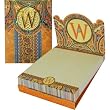 W Monogram Punch Studio Paisley 75-Page mini notepad - magnetic closure jewel on tab