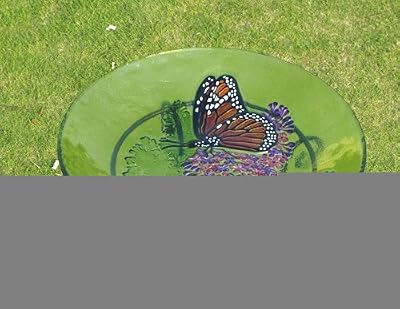 Evergreen 2GB025 Glass Bird Bath, Monarch Lilac, 18-Inches Diameter